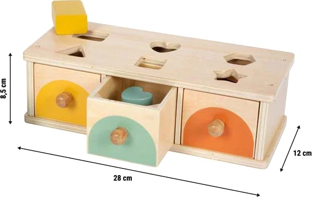 Zabawka Small Foot drewniany sorter montessori z szufladami 10 elementów 5420186 (4020972127464) - obraz 6