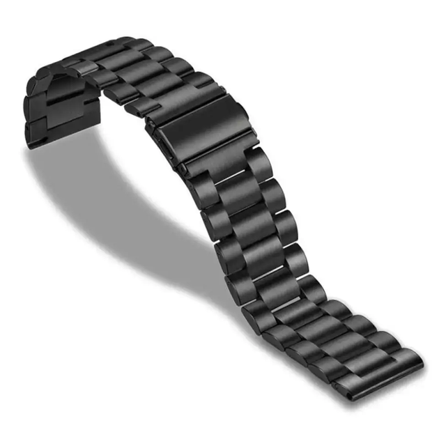 Браслет 22 мм Solid Steel для смарт-годинників Чорний (А000116) - зображення 7