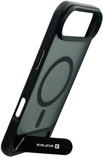 Etui Evelatus Rubber Coated MagSafe With Stand do Apple iPhone 17 Air Czarne (EVEAPP17ARCMSCB) - obraz 2