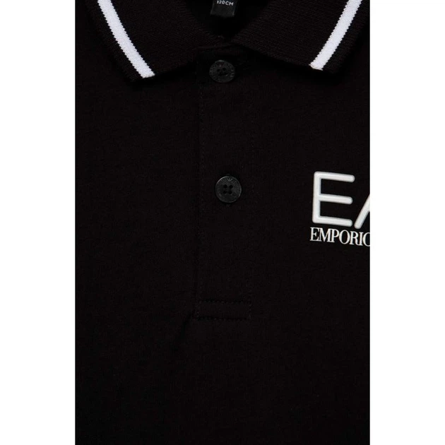 Поло для мальчика EA7 Emporio Armani 128 см 8NBF51 чорно-біле - изображение 3