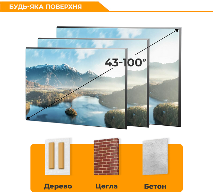 Настенное крепление для телевизора Brateck KL38-69F 43" - 100" - изображение 6