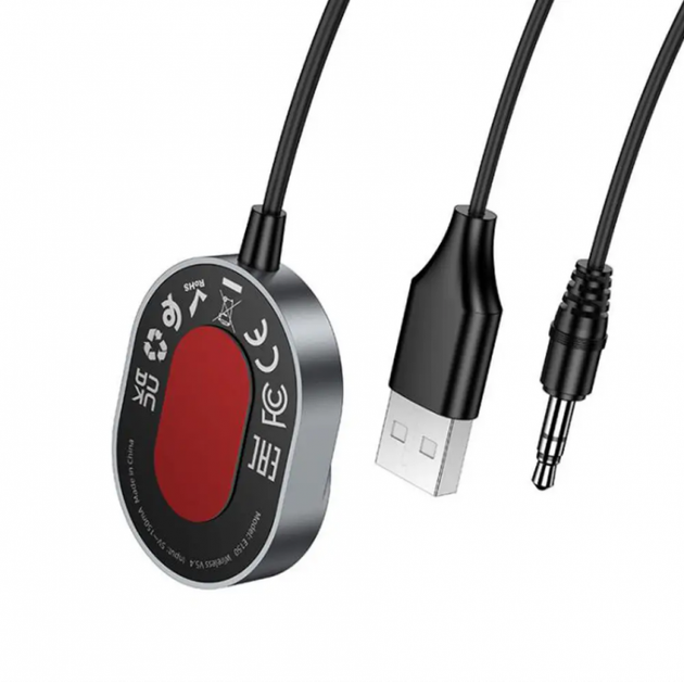 Аудио ресивер HOCO E150 Path car AUX Bluetooth receiver с кабелем (BT5.4, 1.5m) - Фото 3 Аудио ресивер HOCO E150 Path car AUX Bluetooth receiver с кабелем (BT5.4, 1.5m) - изображение 3