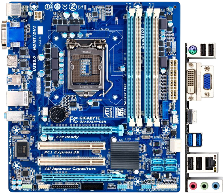 Материнская плата Gigabyte GA-B75M-D3H LGA 1155 (GA-B75M-D3H) Б/У - изображение 2