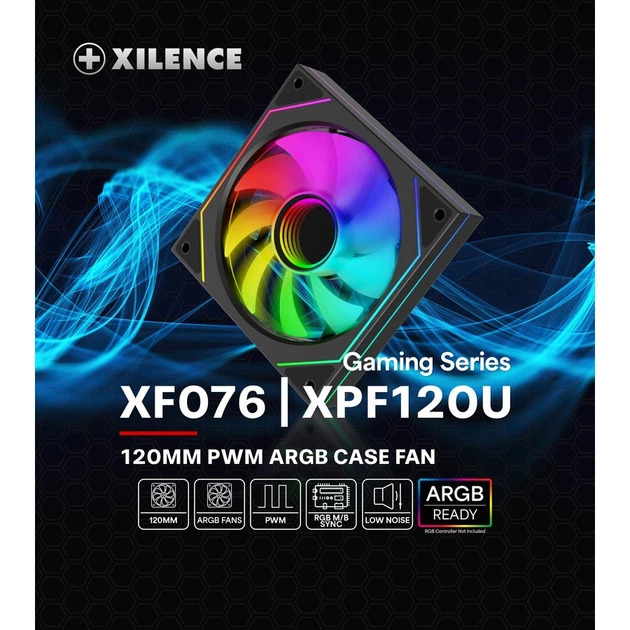 Вентилятор для корпусу Xilence XPF120U.ARGB 1х120мм 4pin + ARGB 3pin з підсвічуванням Retail Box (XF076) - зображення 5