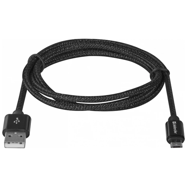 Кабель Defender 08-03T PRO USB 2.0 AM micro USB 1м для зарядки и передачи данных Black (87802) - Фото 2 Кабель Defender 08-03T PRO USB 2.0 AM micro USB 1м для зарядки и передачи данных Black (87802) - изображение 2