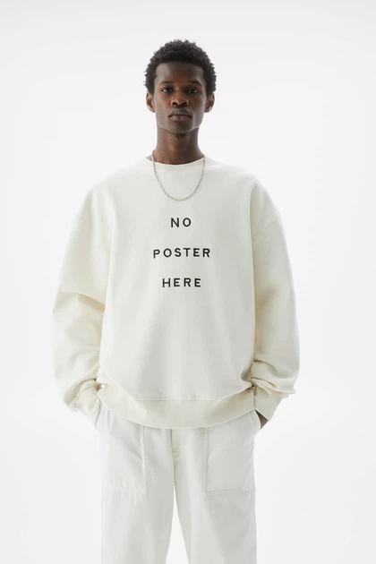 Світшот на флісі Pull & Bear кремовий з принтом TIHFE806 S - Фото 1 Світшот на флісі Pull & Bear кремовий з принтом TIHFE806 S - изображение 1