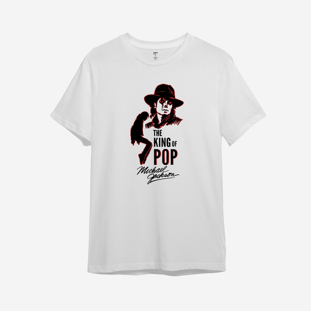 Футболка жіноча з принтом ТiШОТКА The King of Pop Michael Jackson L Білий Стандарт (1033415384) - Фото 1 Футболка жіноча з принтом ТiШОТКА The King of Pop Michael Jackson L Білий Стандарт (1033415384) - зображення 1