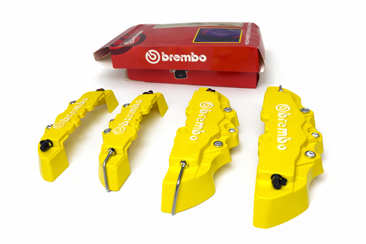 Декоративные накладки на суппорты Brembo желтые универсальные под диски 14 15 16 комплект 4 шт - изображение 5