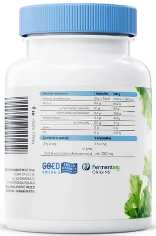 Suplement diety Osavi Omega-3 250 mg DHA wegańskie 60 kapsułek miękkich (5904139920459) - obraz 2