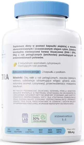 Olej rybny Osavi Omega-3 Extra 1300 mg 120 kapsułek miękkich (5904139922774) - obraz 3
