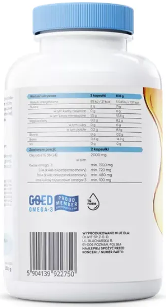 Olej rybny Osavi Omega-3 Extra 1300 mg 180 kapsułek miękkich (5904139922750) - obraz 2