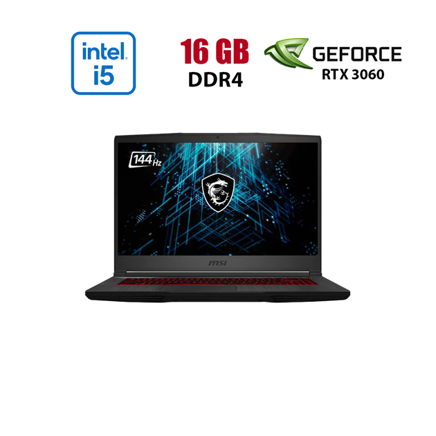 Ігровий ноутбук MSI GF65 Thin 10UE-083NE / 15.6" (1920x1080) IPS / Intel Core i5-10200H (6 (12) ядер по 2.5 - 4.5 GHz) / 16 GB DDR4 / 480 GB SSD / nVidia GeForce RTX 3060, 6 GB GDDR6, 192-bit / WebCam б/в - Фото 1 Ігровий ноутбук MSI GF65 Thin 10UE-083NE / 15.6" (1920x1080) IPS / Intel Core i5-10200H (6 (12) ядер по 2.5 - 4.5 GHz) / 16 GB DDR4 / 480 GB SSD / nVidia GeForce RTX 3060, 6 GB GDDR6, 192-bit / WebCam б/в - зображення 1