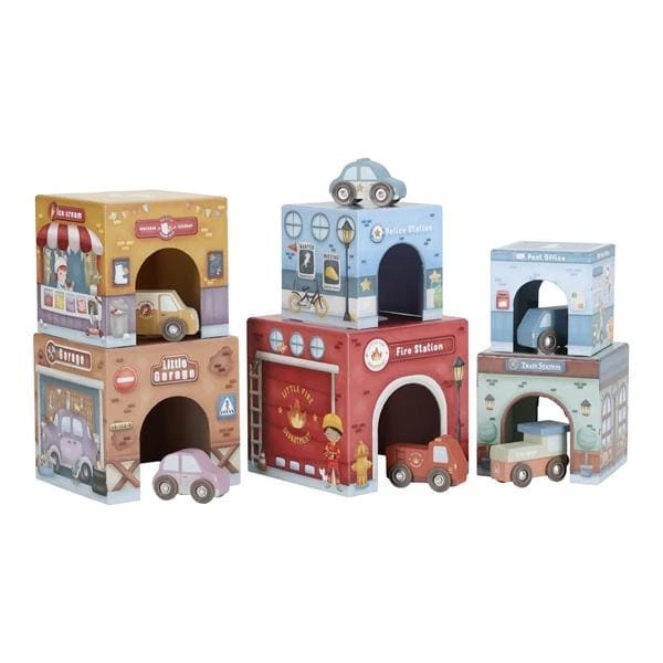 Wieża do układania Little Dutch z 6 autkami FSC (LD2525) (8713291225251) - obraz 2
