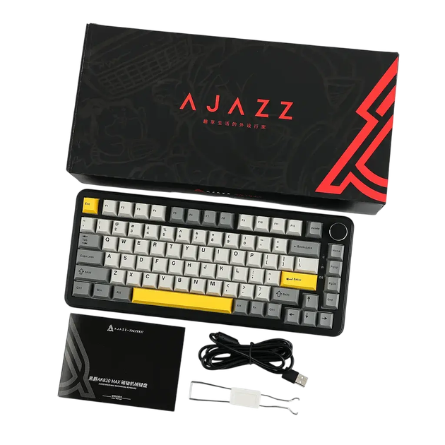 Игровая магнитная клавиатура AJAZZ AK820 Max Grey yellow - изображение 7