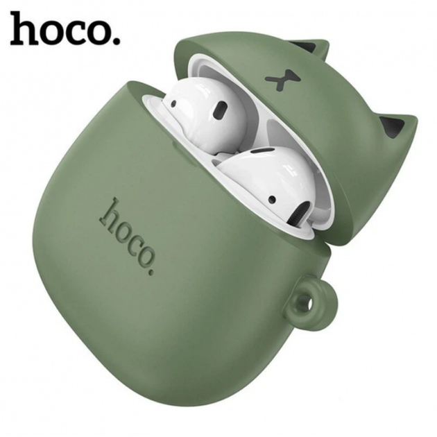 Бездротові навушники HOCO EW45 TWS з чохлом "Кіт" Bluetooth 5.3 Зелений - зображення 4