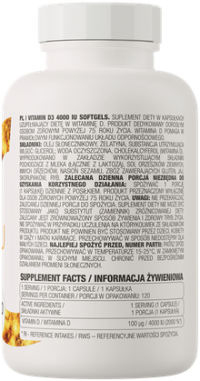 Харчова добавка OstroVit Vitamin D3 4000 IU 120 капсул (5903933902524) - зображення 2