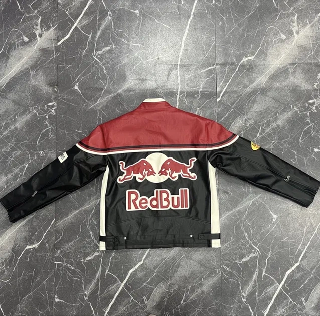 Мужская кожаная мото куртка в гоночном стиле Red Bull ред бул Ferrari Formula F1 М - Фото 5 Мужская кожаная мото куртка в гоночном стиле Red Bull ред бул Ferrari Formula F1 М - изображение 5