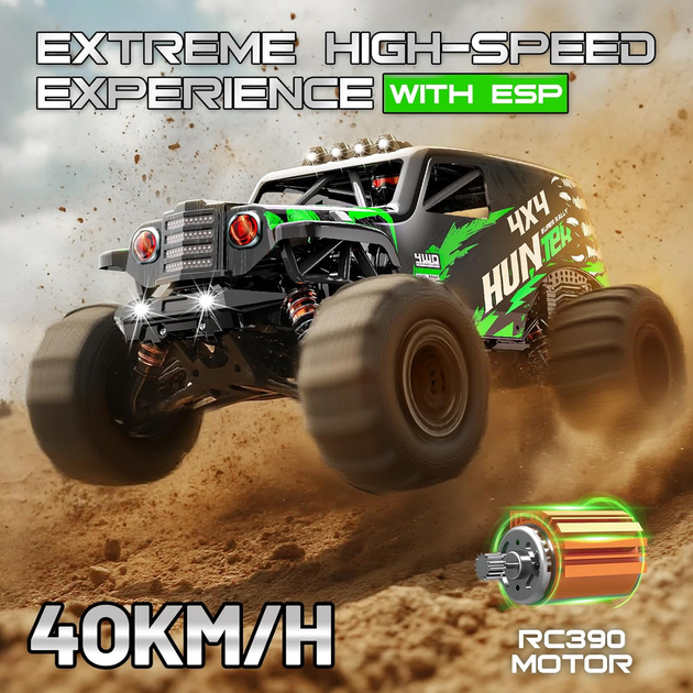 Радиоуправляемая машинка HS14311 1:14 4WD на пульте управления до 40 км/ч, RC внедорожник, вездеход, монстр-трак, аккумулятор - изображение 5