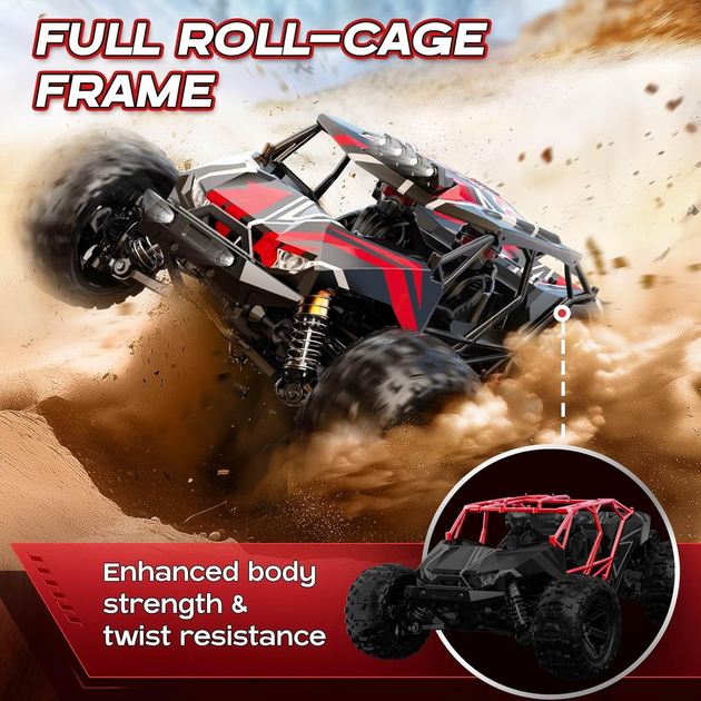 Радіокерована машинка HS14431 1:14 4WD Brushless на пульті керування до 70 км/год, RC позашляховик, всюдихід, акумулятор 11.1V - зображення 7
