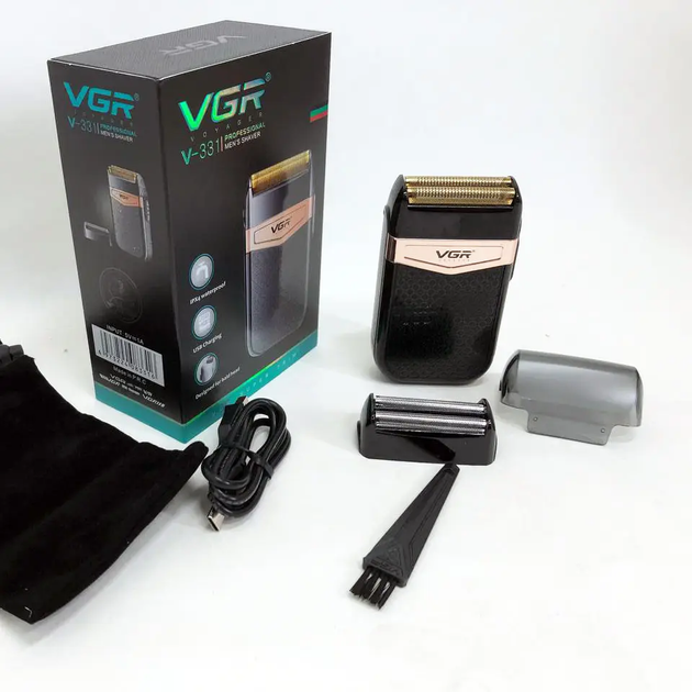 Электробритва шейвер VGR для мужчин, сеточная бритва, 2 сетки, USB, компактная дорожная - изображение 3