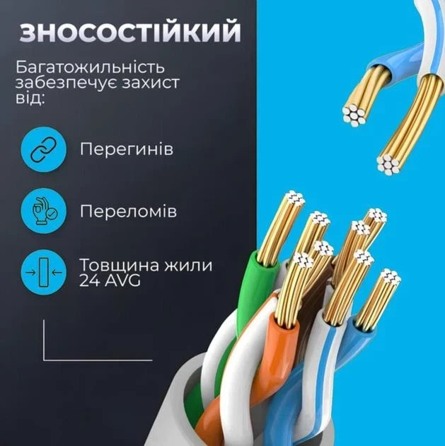 Патч-корд LAN 20 м высокоскоростной интернет кабель до 1000 Мбит/с 4452 - изображение 3
