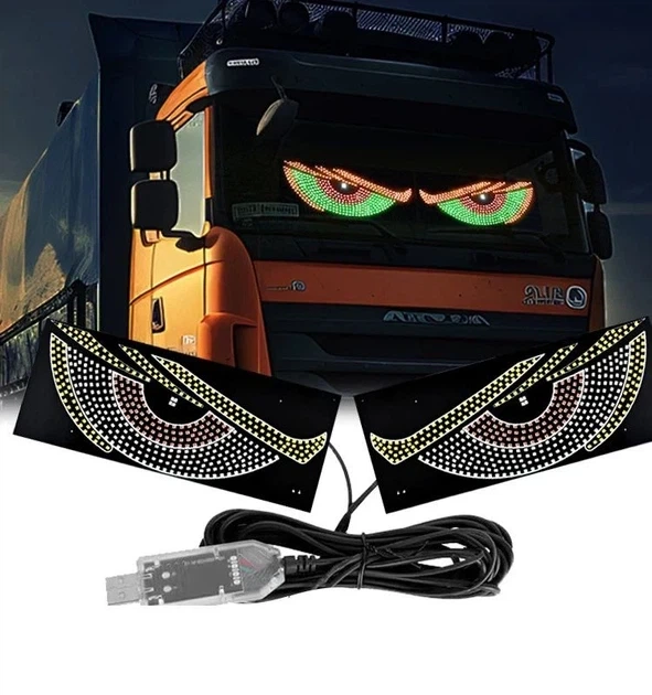 LED-матриця DEVIL'S EYE WHITE XL7 — кристально-біла світлодіодна панель на лобове скло фури, вантажівки, трака, Bluetooth-керуванн - зображення 3