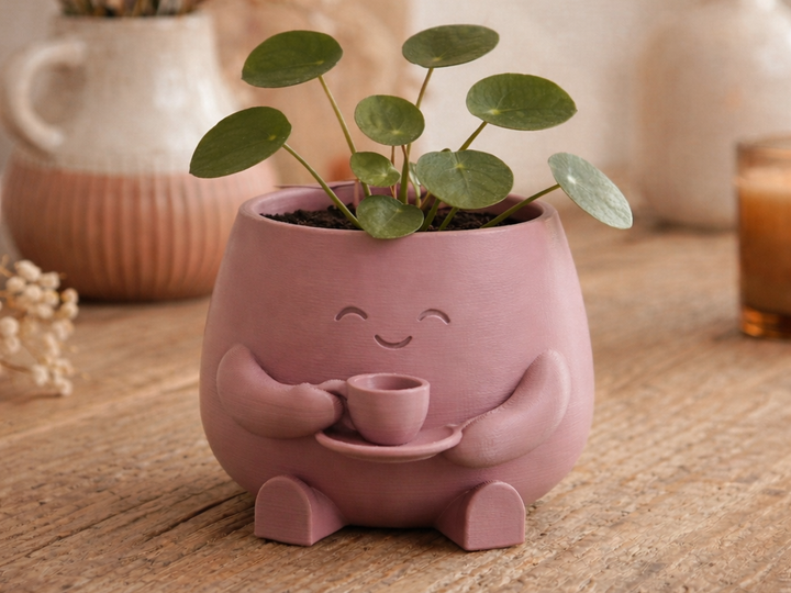 Кашпо Barista Buddy Cute Planter Зелений 10 См 3Д Друк - зображення 3