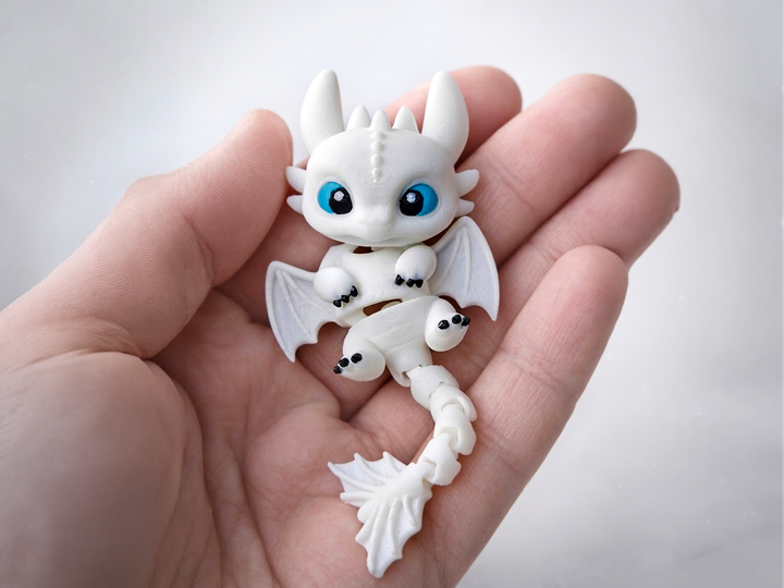 Брелок Дракон Лайт Фьюри Articulated Light Fury Dragon Keychain Белый 10 См 3Д Печать - Фото 2 Брелок Дракон Лайт Фьюри Articulated Light Fury Dragon Keychain Белый 10 См 3Д Печать - изображение 2