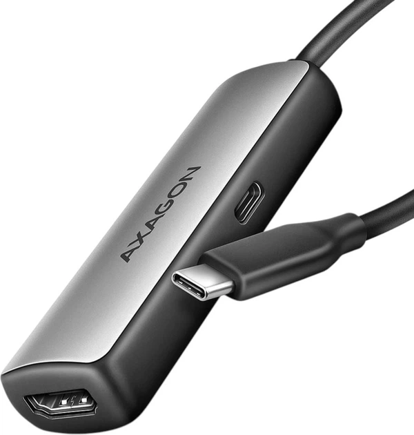 Адаптер Axagon RVC-HI8KPD USB-C - HDMI 2.1 8K/60Гц 0.16 м Grey - Фото 1 Адаптер Axagon RVC-HI8KPD USB-C - HDMI 2.1 8K/60Гц 0.16 м Grey - зображення 1