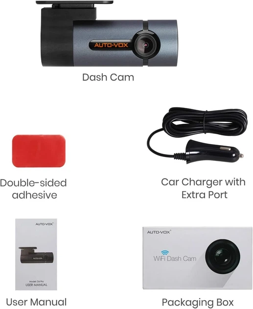 Видеорегистратор AUTO-VOX D6 Pro / Full HD / 152° / Wi-Fi / Ночное видение / Черный Б/В - изображение 8