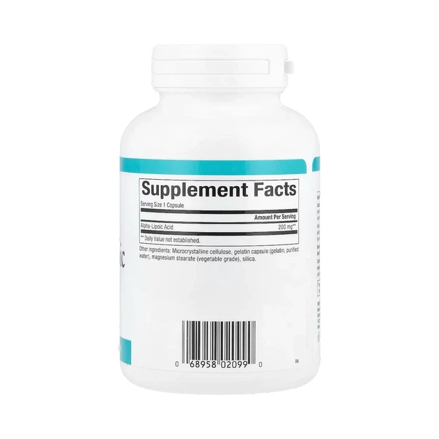 Альфа-липоевая кислота 200 мг Alpha-Lipoic Acid Natural Factors, 120 капсул - изображение 2
