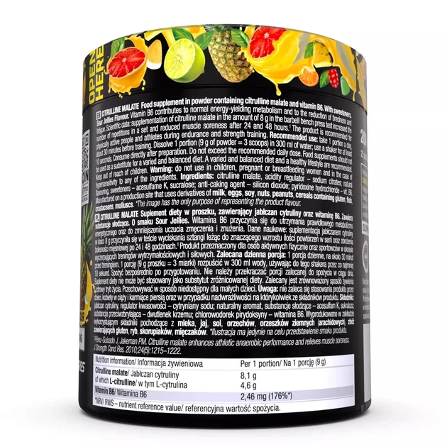 Цитрулин малат Citrulline Malate Olimp Nutrition, кислые желейные конфеты, 200 г - изображение 3