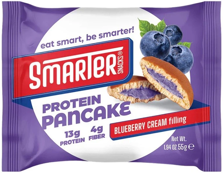 Белковый панкейк с кремовой начинкой Smarter Snacks Protein Pancake Blueberry Cream filling 55 г в упаковке (VMD-1207424) - Фото 1 Белковый панкейк с кремовой начинкой Smarter Snacks Protein Pancake Blueberry Cream filling 55 г в упаковке (VMD-1207424) - изображение 1