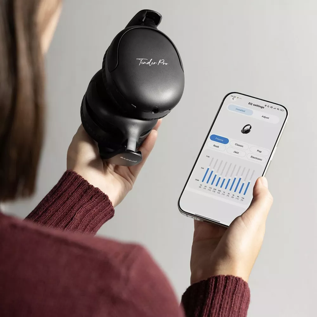 Бездротові накладні навушники Proove Tender Pro Black Bluetooth 6.0 ANC з додатком (APP) - Фото 6 Бездротові накладні навушники Proove Tender Pro Black Bluetooth 6.0 ANC з додатком (APP) - зображення 6
