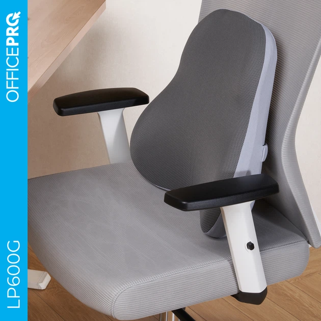 Ергономічна подушка для попереку OfficePro LP600G Gray - Фото 3 Ергономічна подушка для попереку OfficePro LP600G Gray - зображення 3