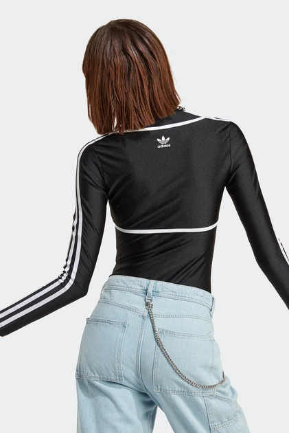 Жіночий лонгслів 2в1 Long Sleeve чорне боді в обтяжку нейлон Розмір L - Фото 6 Жіночий лонгслів 2в1 Long Sleeve чорне боді в обтяжку нейлон Розмір L - изображение 6