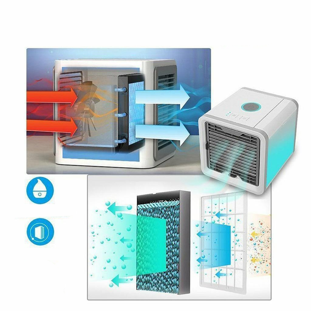 Мини кондиционер A-Plus Electro-air-10 Вт с подсветкой-очищает, охлаждает, увлажняет воздух Белый - изображение 7