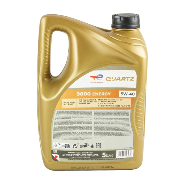 Олива моторна TOTAL Quartz Energy 9000 5W-40 5 л (156812) - зображення 2