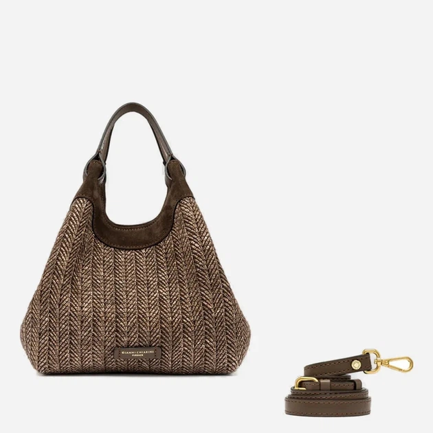 Сумка крос-боді через плече жіноча середня Gianni Chiarini BS-12339/COMM-PGLSPG-13840 Коричнева (800070352654) - зображення 5