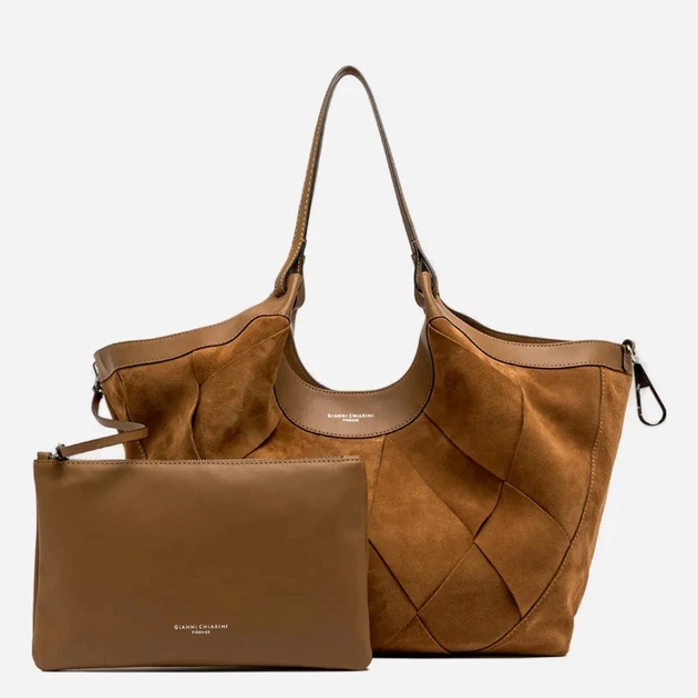 Torebka shopper damska zamszowa Gianni Chiarini BS-12350-INT-CM-1478 Brązowa (800070354446) - obraz 4