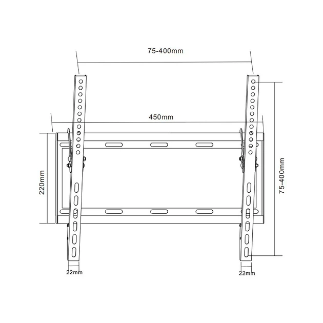 Кріплення для телевізора Cabletech (UCH0154) 26"-55" (VESA:75x75,100x100,200x200,400x400мм) - изображение 4