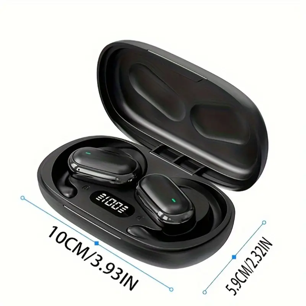 Бездротові Bluetooth-навушники з відкритим вухом X96, сенсорні навушники зі спортивним кріпленням за вухо та індикатором заряду, Black - зображення 2