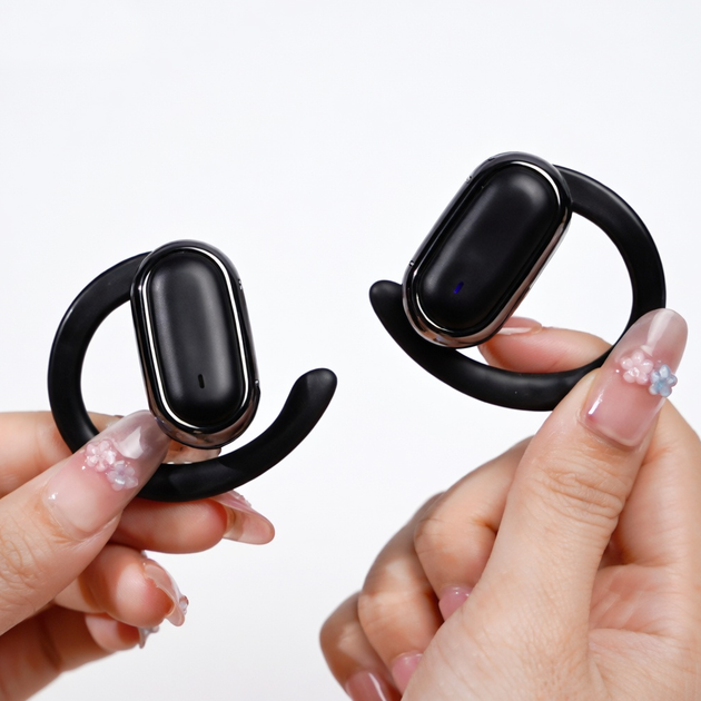 Бездротові Bluetooth-навушники з відкритим вухом X96, сенсорні навушники зі спортивним кріпленням за вухо та індикатором заряду, Black - зображення 6