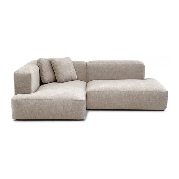 Угловой диван со спальным местом MeBelle CLASSY 280x130 раскладной для кухни-студии, бежевый велюр рогожка - Фото 2 Угловой диван со спальным местом MeBelle CLASSY 280x130 раскладной для кухни-студии, бежевый велюр рогожка - изображение 2