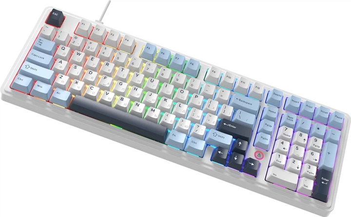 Klawiatura przewodowa Ajazz AK980 MAX Magnetic Switch USB White-Blue (AK980-MAX-M-BWDB) - obraz 4