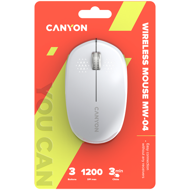 Миша Canyon MW-04 Білий (CNS-CMSW04W) - Фото 6 Миша Canyon MW-04 Білий (CNS-CMSW04W) - зображення 6