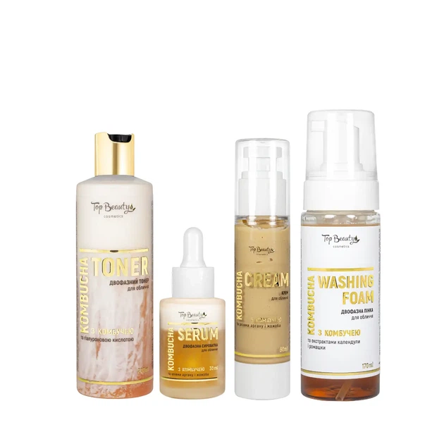 Подарочный набор по уходу за лицом Top Beauty Kombucha, 4 продукта - Фото 3 Подарочный набор по уходу за лицом Top Beauty Kombucha, 4 продукта - изображение 3