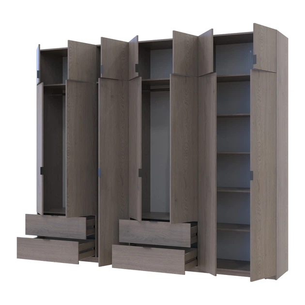 Комплект шкафов для одежды Doros Лукас (2 шт.) 280х50х240 см Канноло (DRS-011853) - Фото 4 Комплект шкафов для одежды Doros Лукас (2 шт.) 280х50х240 см Канноло (DRS-011853) - изображение 4