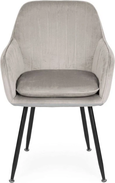 Krzesło welurowe ModernHome by Multistore Jasno-szare TH-DC-4 (5905817011742) - obraz 2