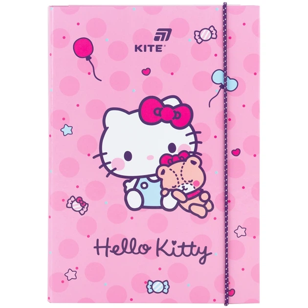 Папка для зошитів на гумці Kite Hello Kitty B5 картон (HK26-210-1) - Фото 2 Папка для зошитів на гумці Kite Hello Kitty B5 картон (HK26-210-1) - зображення 2
